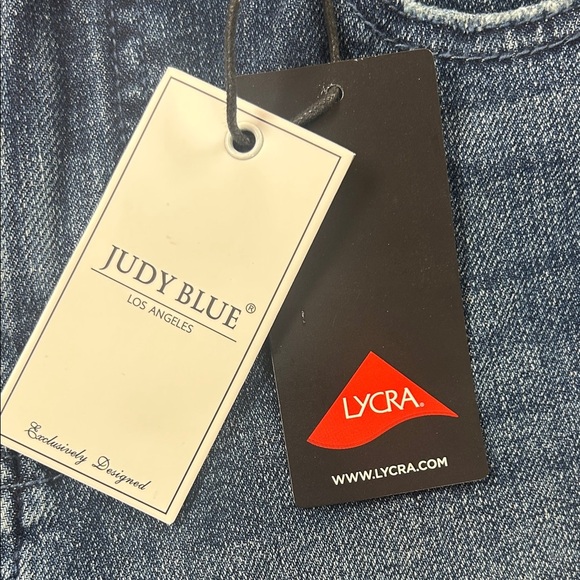 Dark Blue Straight Leg Jeans with Stud Accents - Judy Blue 881027 - Picture 7 of 8